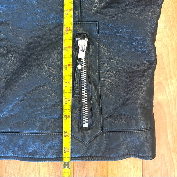 BLANC NOIR Faux Leather Jacket - Silver Zipper - XL - Picture 9 of 10